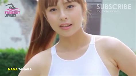 japanese high school model photo session racing swimsuit asics white