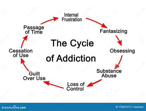 stages in cycle of addiction stock illustration illustration of seven