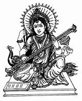 Saraswati Coloring Pages Clipart India Bollywood Adult Color Adults Print Coloriage Clip Colouring Music Drawing Clipartlook Printable Guitar Woman Vina sketch template