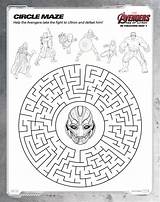 Avengers Marvel Maze Coloring Ultron Printable Age Sheets Pages Printables Mazes Print Superhero Circle Kids Google Book sketch template