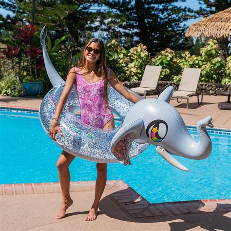 inflatable elephant pool tube jumbo   glitter poolcandy