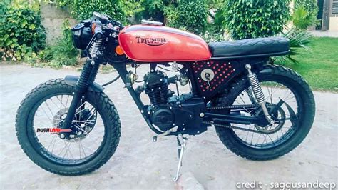 bajaj ct   cafe racer treatment  triumph branding