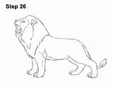Lion Draw Roaring Side Color Step Roar sketch template