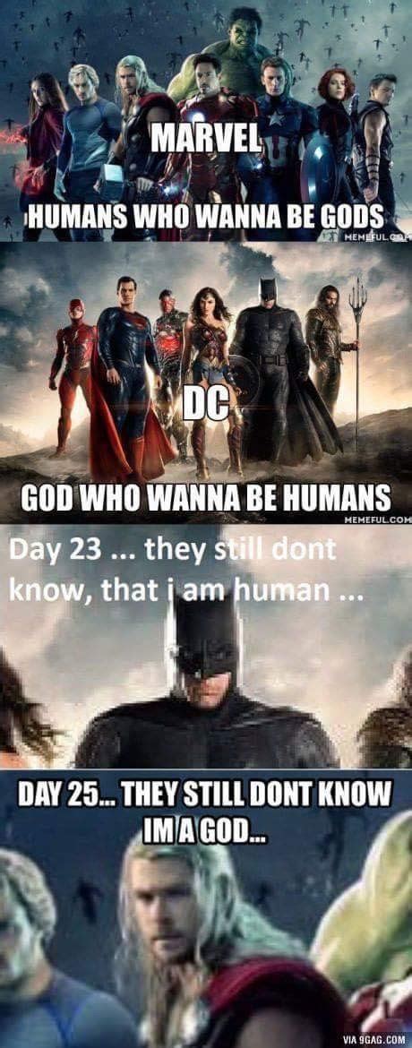 Humans And Gods Dc And Marvel Batman And Thor Marvel Quotes Funny