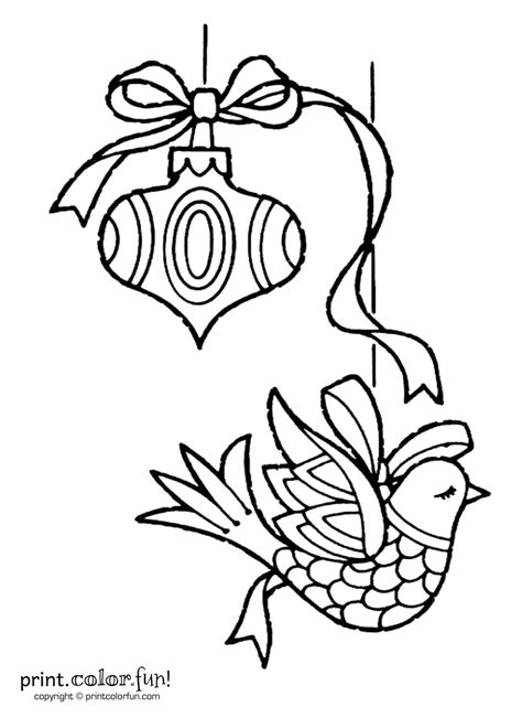 two christmas ornaments coloring page print color fun