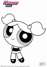 Powerpuff Bubbles Girls Coloring Template sketch template