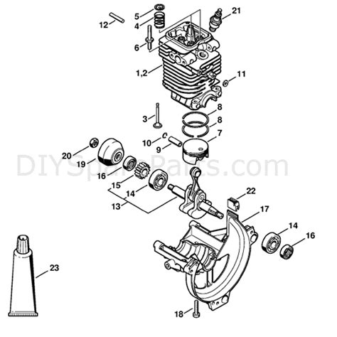 stihl fs  brushcutter fsrx parts diagram cylinder engine pan