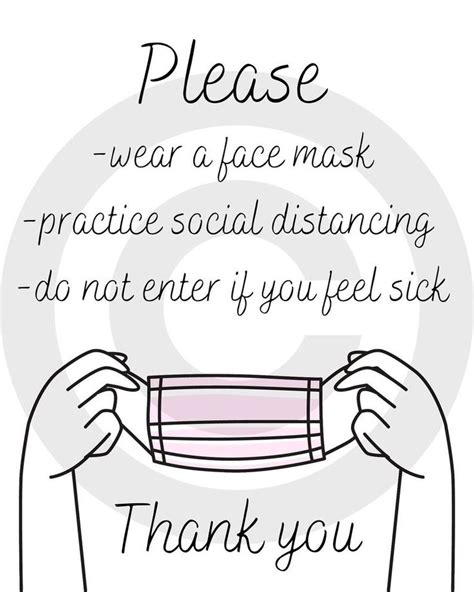 Pink Please Wear Face Mask Printable Business Sign Social