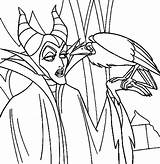 Coloring Maleficent Crow Pages Her Talking Pet Colorluna Disney Getdrawings Getcolorings Beauty Scarecrow Hat sketch template