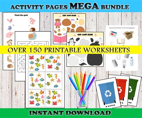 toddler busy book printable activity sheets preschool workbook etsy