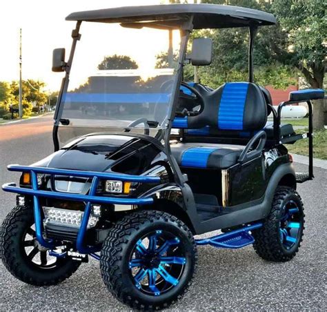 golf cart club car electric vehicle custom lifted build black blue precedent  sale
