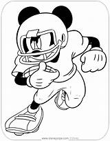 Mickey Football Mouse Coloring Pages Playing Disneyclips sketch template