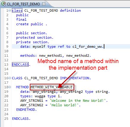 creating method definitions  implementation parts