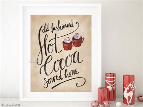hand lettered hot cocoa printable sign blursbyai