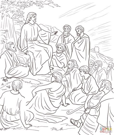 desenho de jesus ensinando pessoas  colorir desenhos  colorir