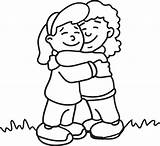 Clipart Kind Clip Hug Friendship Library sketch template