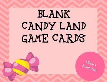 blank candy land cards  elbees essentials teachers pay teachers