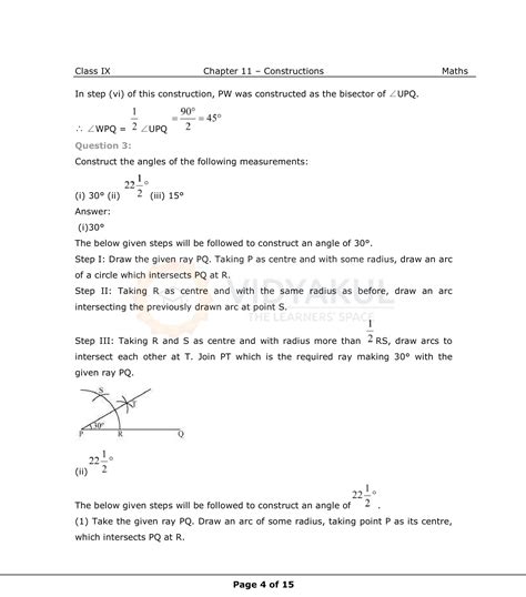 Class 9th Math Contructions Ncert Solution Cbse 2023