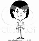 Girl Adolescent Teenage Depressed Cartoon Coloring Clipart Cory Thoman Outlined Vector sketch template