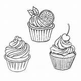 Cupcakes Coloriage Gateaux Dégustation Trois Tegning Justcolor Coloriages Nggallery Pintura sketch template