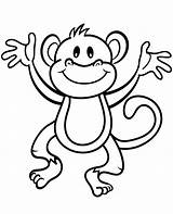 Coloring Monkey Animals Pages Printable Animal Sheet Funny Print Simple Easy Children Topcoloringpages Little Drawing sketch template