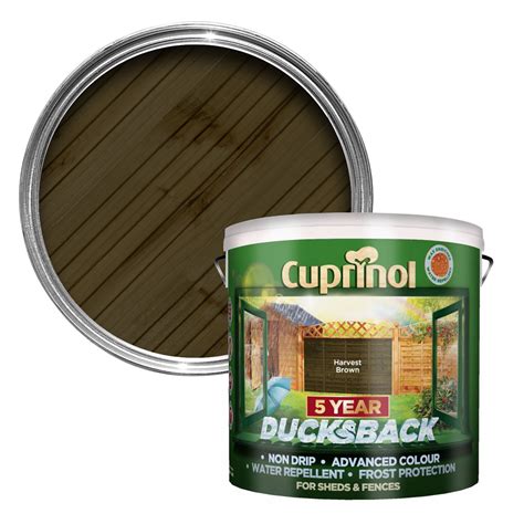 cuprinol  year ducksback harvest brown shed fence