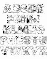 Alphabet Zoo Coloring Pages Crazy Abc Animaux Colorier sketch template