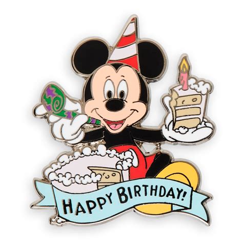 mickey mouse happy birthday pin    dis merchandise news