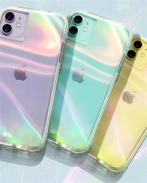 iphones  iridescent cases sitting