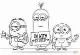 Coloring Minions Despicable Pages Supercoloring Drawing Printable Paper sketch template