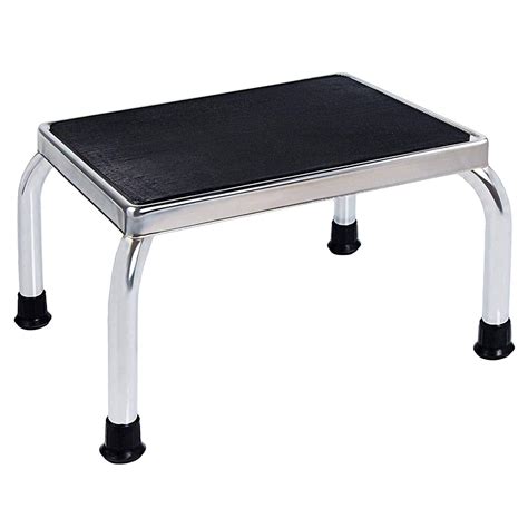 vaunn medical foot step stool  anti skid rubber platform chrome