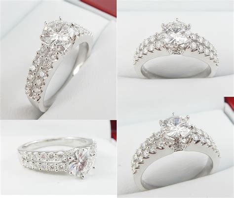 Double Diamond Band Engagement Ring Style 4273 Diamondnet