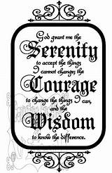 Serenity Prayer Coloring Vinyl Decal Etsy Pages Template Silhouette Recovery sketch template