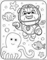 Patrol Coloring Rubble Underwater Paw Pages Printable Print Book sketch template