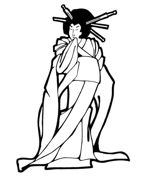 picture  geisha coloring page netart