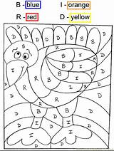 Coloring Kids Games Color Printable Pages Letter Turkey Bird Number Fun sketch template