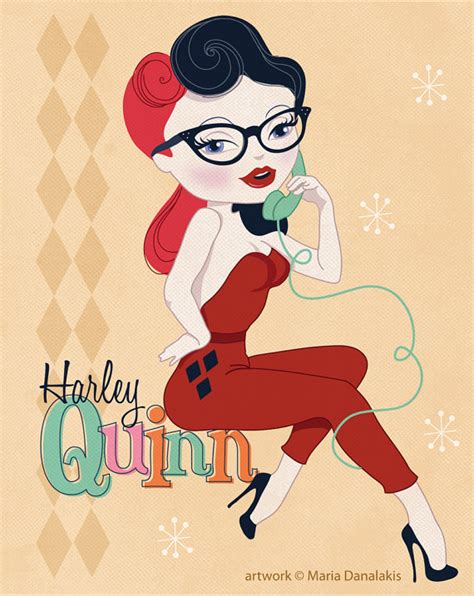 retro superhero pin up art harley quinn catwoman and more — geektyrant