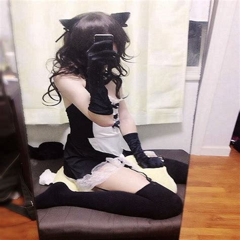 lonely male japanese cross dressing cosplayer turns himself into “girlfriend” for christmas