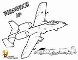 Airplane Coloring Pages A10 Thunderbolt Easy Kids Drawing Military Boys Book Drawings Airplanes Yescoloring Mach Super sketch template