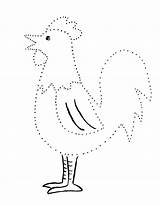 Dot Drawing Line Drawings Rooster Dots Dotted Kids Children Draw Samanthasbell Numbers Connect Paintingvalley Starts sketch template