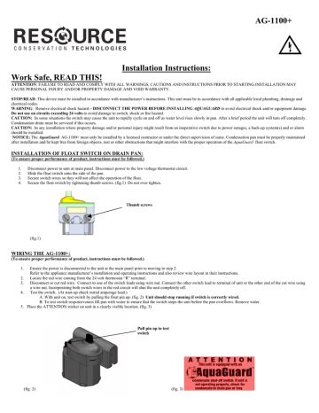 ag  installation instructions work safe read manualzz