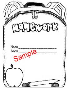 Homework folder cover sheet template