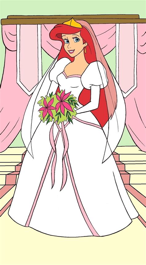bride ariel coloring page  disneypinup  deviantart