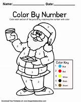 Santa Claus Number Color Worksheet Christmas Coloring Worksheets Numbers Kids Printable Print Printables Follow Instructions Now Wondeful Holiday Themed Customize sketch template