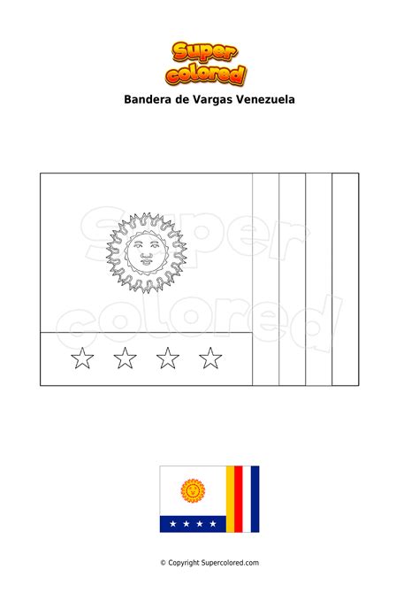 dibujo para colorear bandera de vargas venezuela