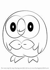 Rowlet Drawingtutorials101 Pokémon Sketch Ditto Malbuch Schritt Anime Abrir sketch template