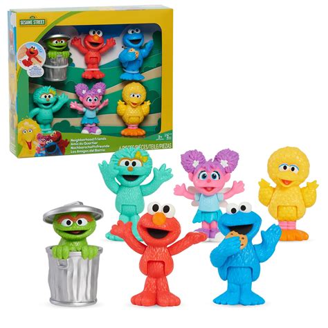 sesame street neighborhood friends  piece poseable figurines officially licensed kids toys