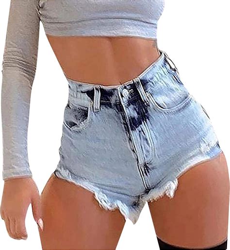 Acction Denim Shorts For Women Distressed Ripped Jean Shorts Stretchy