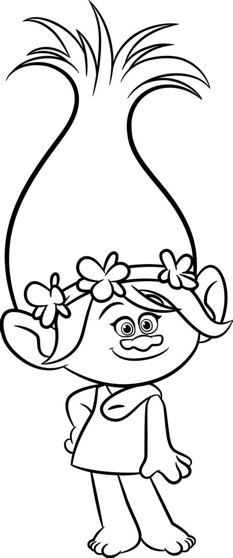 excellent princess poppy coloring page pagencess colouring pages trolls