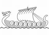 Viking Drakkar Coloring Drawing Ship Longship Boat Longboat Pages Vikings Kids Drawings Printable Blason Ships sketch template
